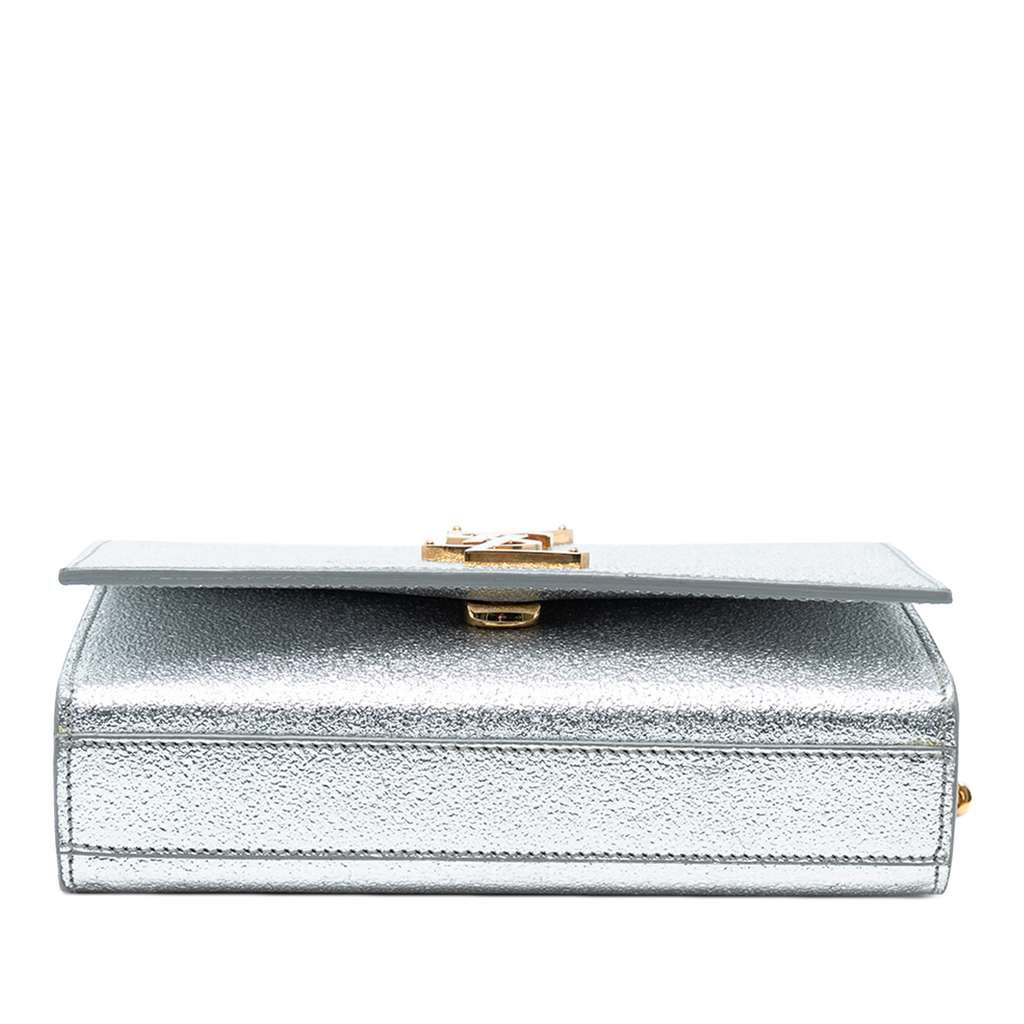 Saint Laurent Small Metallic Calfskin Classic Monogram Kate Crossbody - Image 6