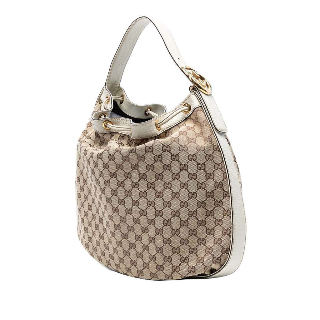 Gucci GG Canvas Interlocking Icon Drawstring Hobo - Back view