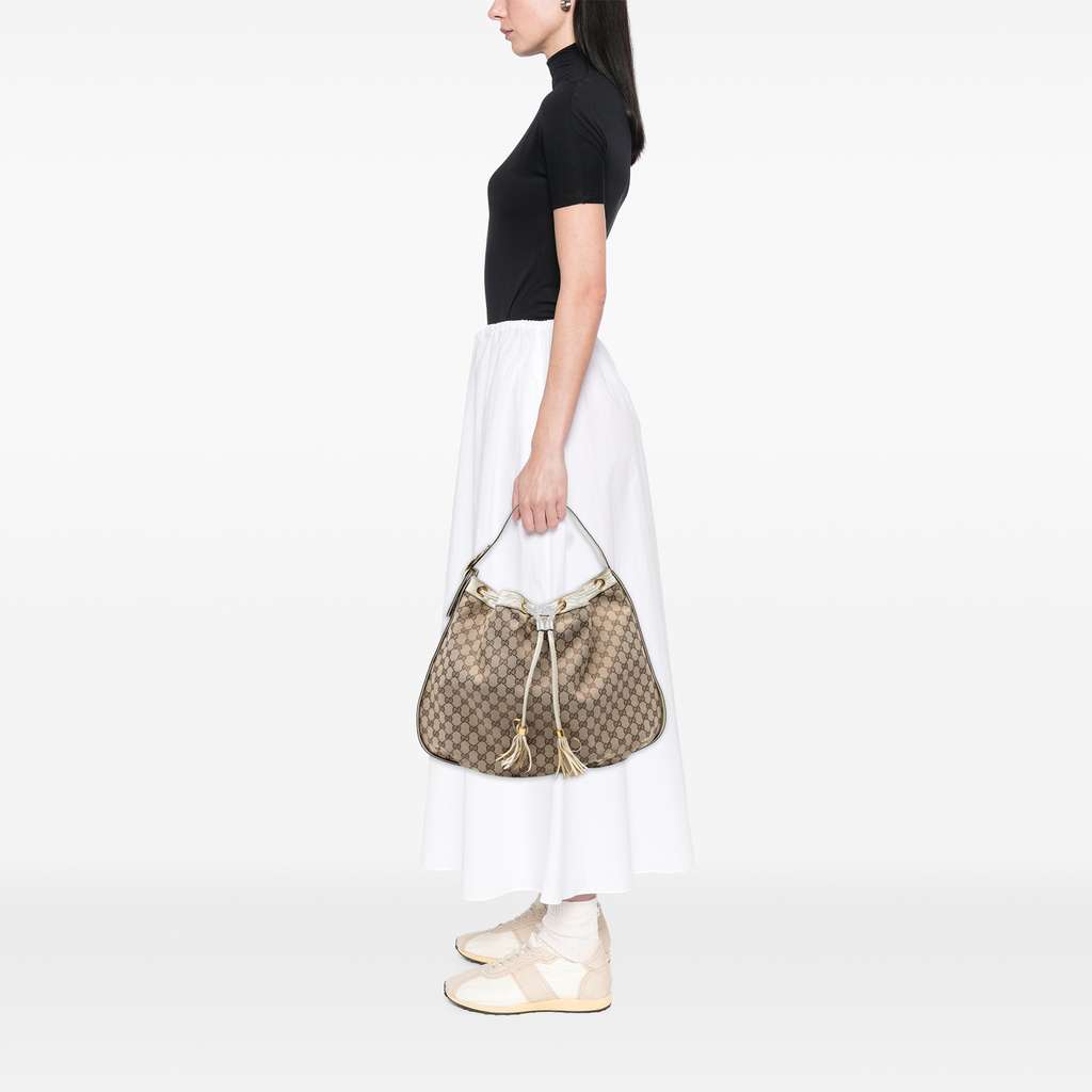 Gucci GG Canvas Interlocking Icon Drawstring Hobo - Detail 2