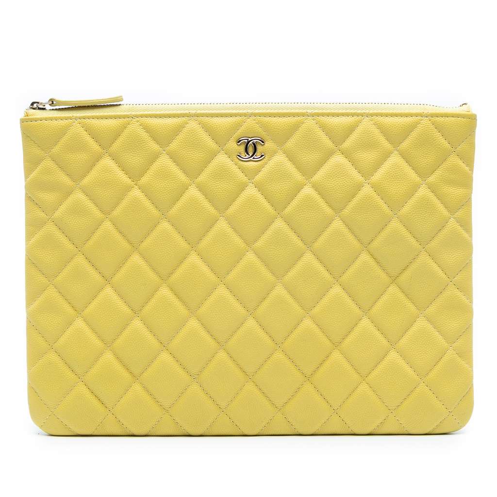 Chanel Medium Quilted Caviar O Case Clutch