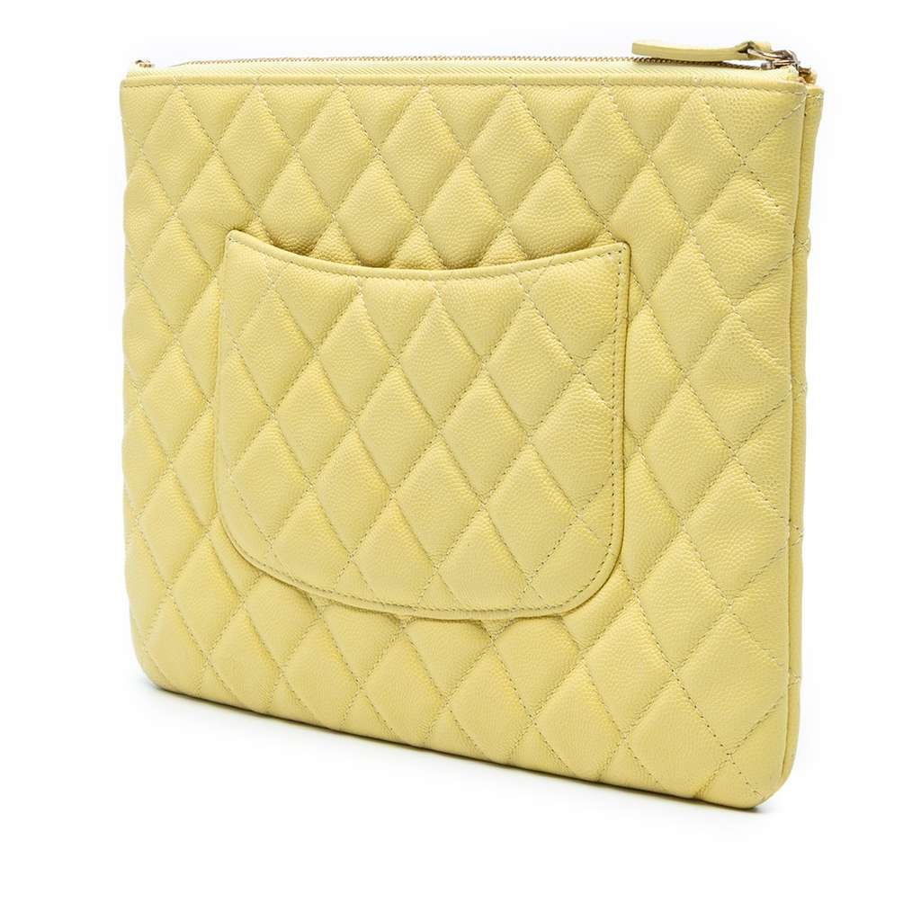 Chanel Medium Quilted Caviar O Case Clutch - Back view