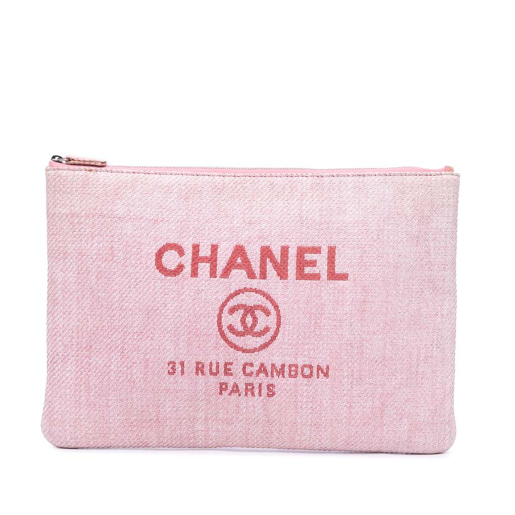Chanel Large Raffia Deauville O Case Clutch