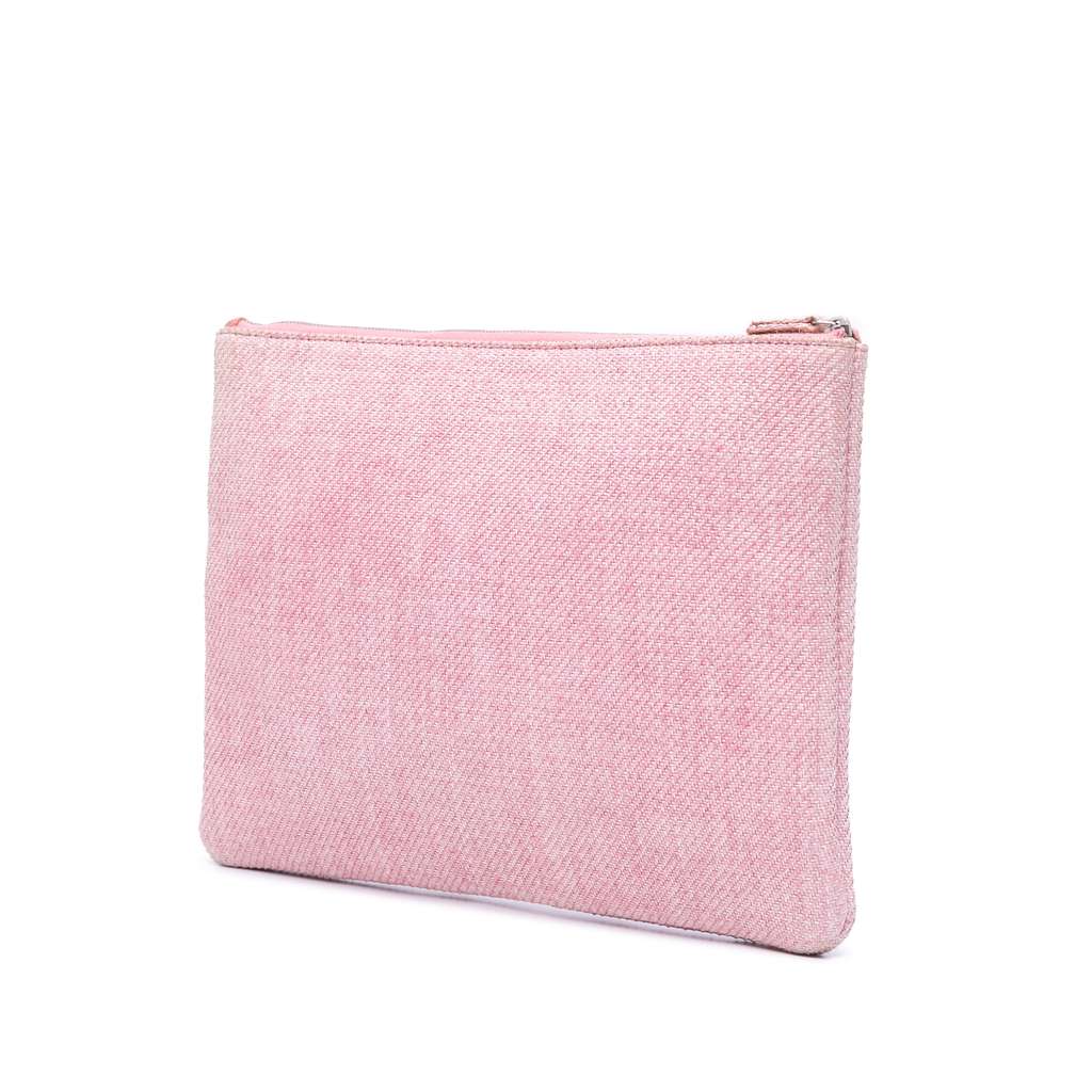 Chanel Large Raffia Deauville O Case Clutch - Back view