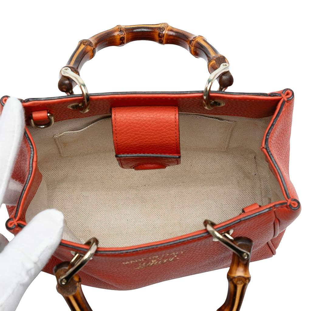 Gucci Mini Calfskin Bamboo Shopper Satchel - 4