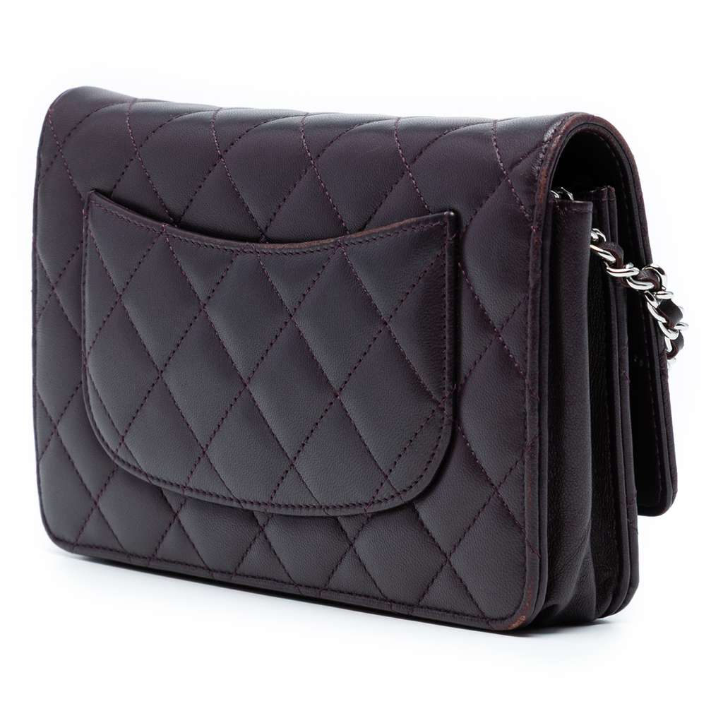 Chanel CC Quilted Lambskin Wallet on Chain - Back view