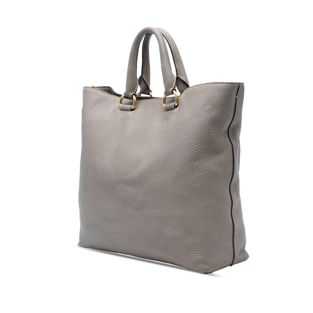 Prada Vitello Daino Open Convertible Tote - Back view