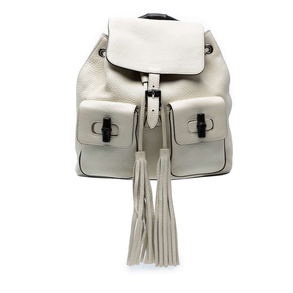 Gucci Leather Bamboo Tassel Backpack