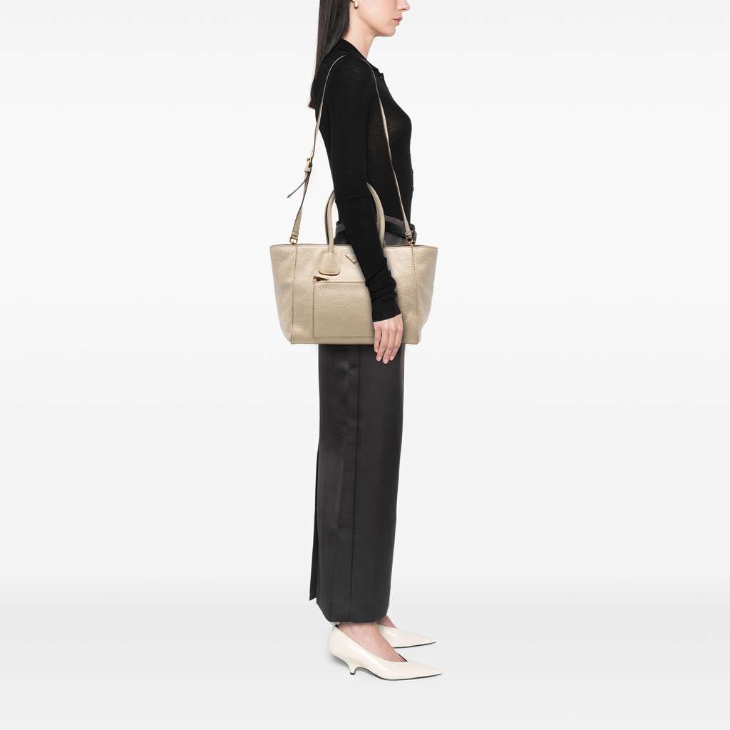 Prada Vitello Daino Front Pocket Open Convertible Tote - Detail 1