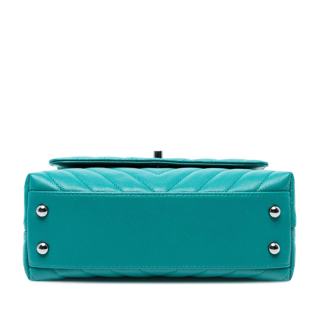 Chanel Mini Chevron Caviar Coco Top Handle Bag - Image 6