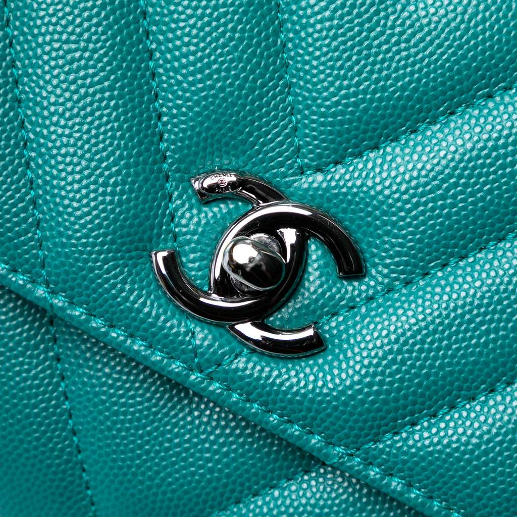 Chanel Mini Chevron Caviar Coco Top Handle Bag - Detail 1