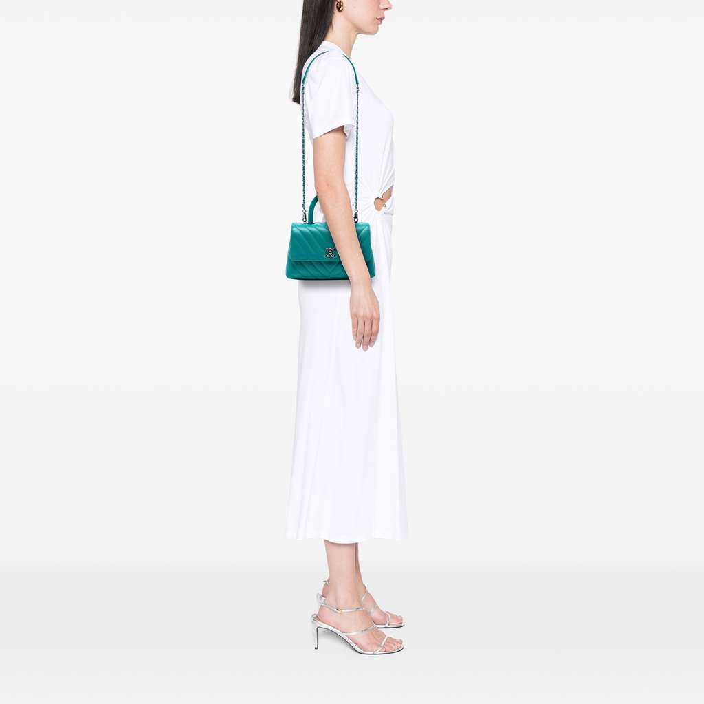 Chanel Mini Chevron Caviar Coco Top Handle Bag - Detail 2