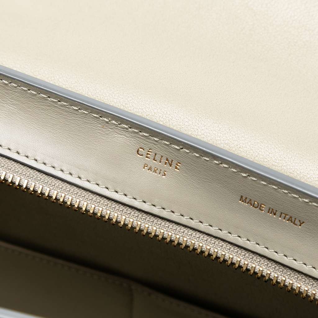 Celine Medium Bicolor Leather Trapeze Satchel - Side view