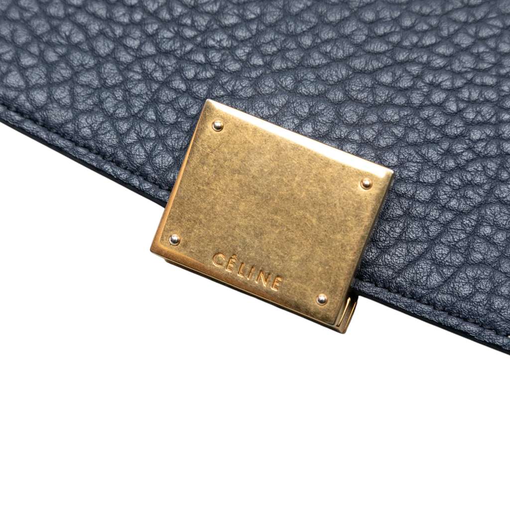 Celine Medium Bicolor Leather Trapeze Satchel - Detail 2