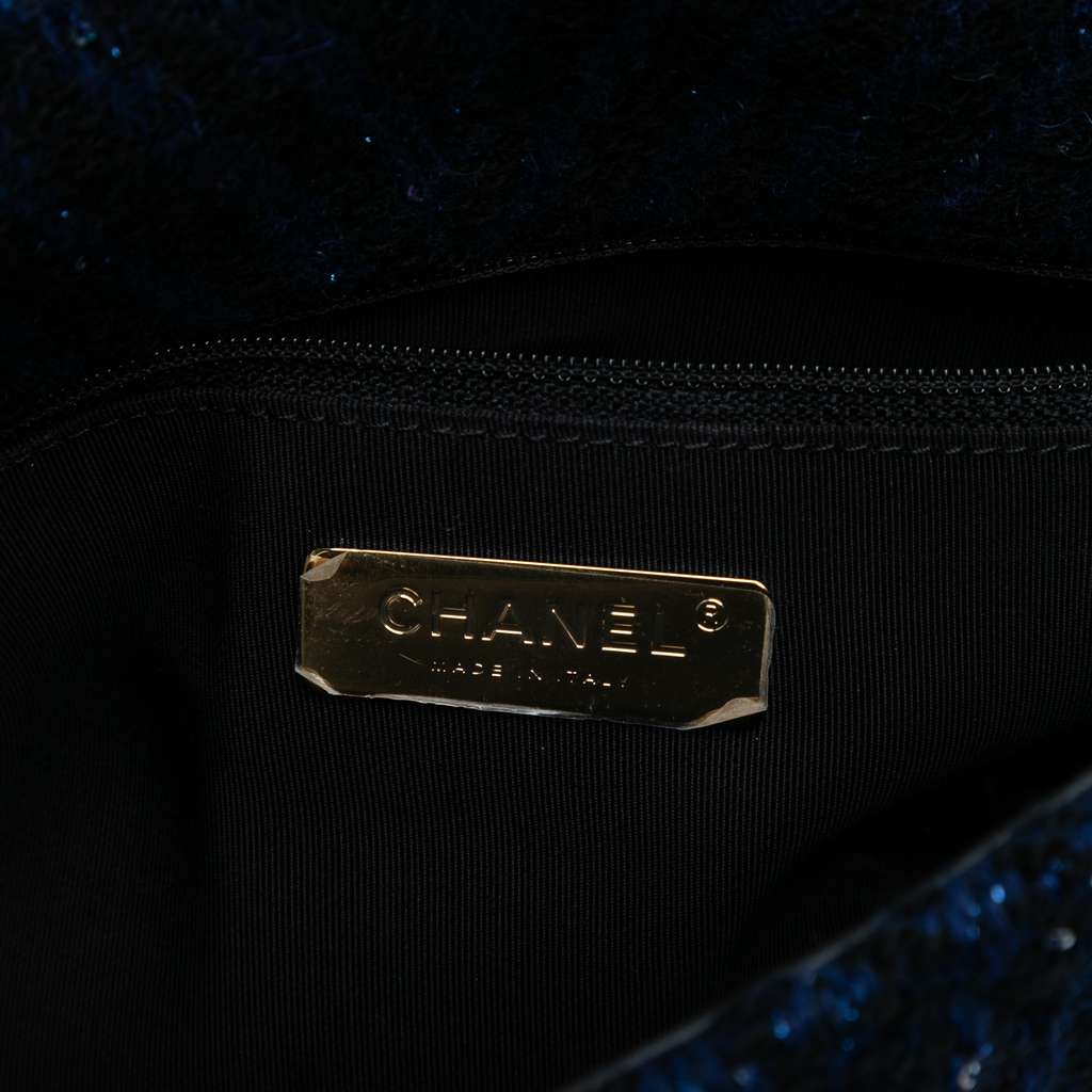 Chanel Large Chevron Tweed Sequin 19 Flap - Side view