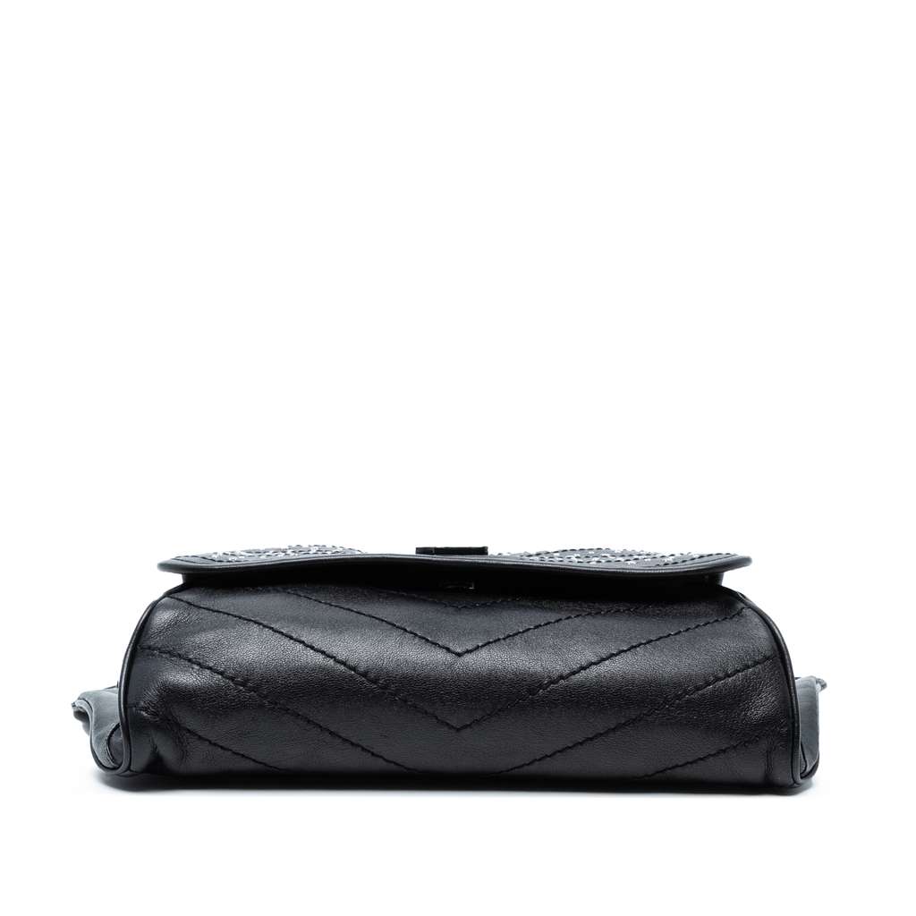 Saint Laurent Studded Calfskin Stardust Monogram Niki Body Bag - Image 6