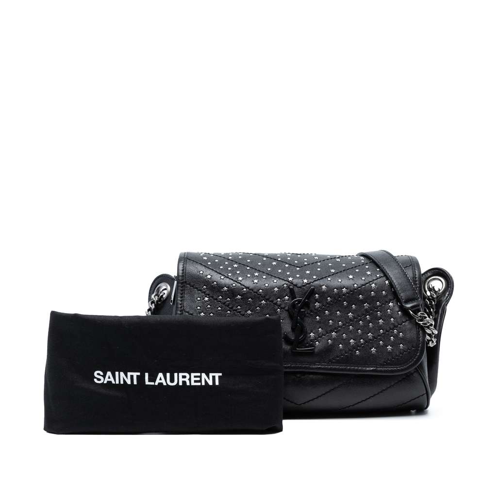 Saint Laurent Studded Calfskin Stardust Monogram Niki Body Bag - Image 10