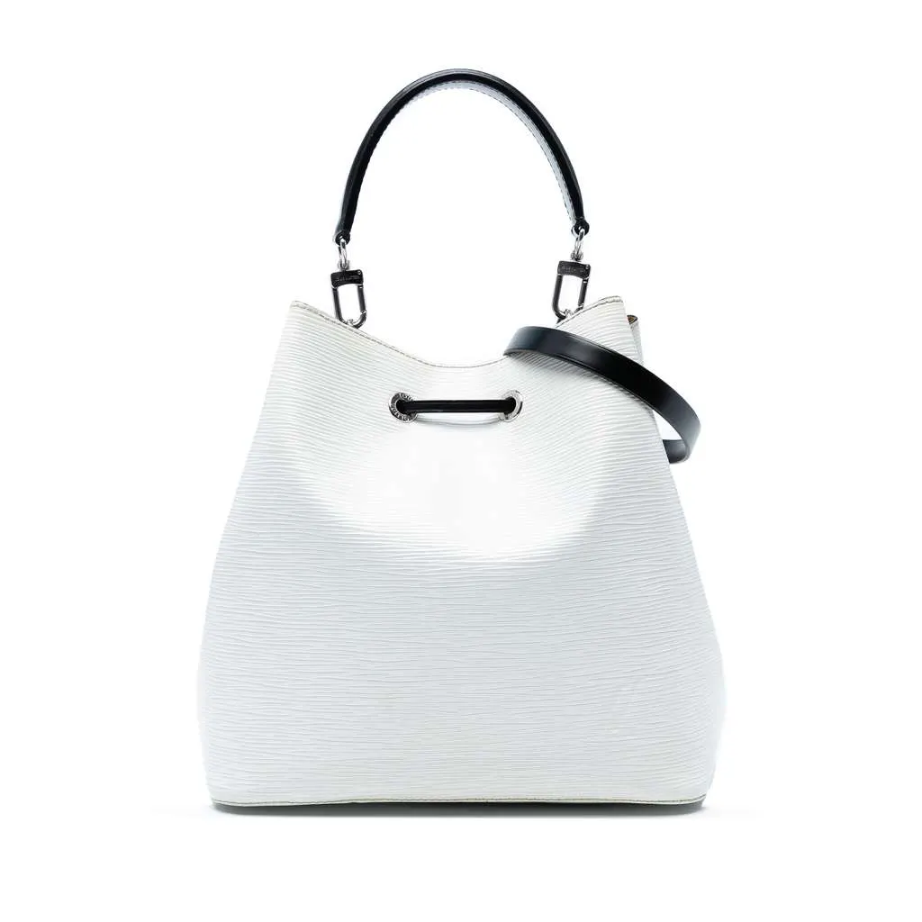 Louis Vuitton Epi NeoNoe MM White Leather Good - Front View