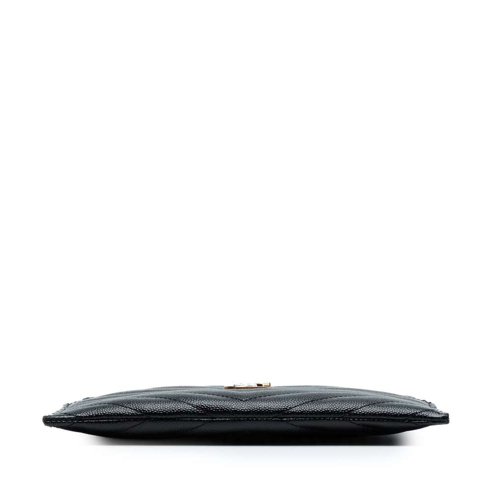 Saint Laurent Grain De Poudre Chevron Monogram Bill Pouch - Image 6