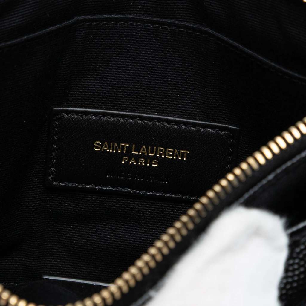 Saint Laurent Grain De Poudre Chevron Monogram Bill Pouch - Side view