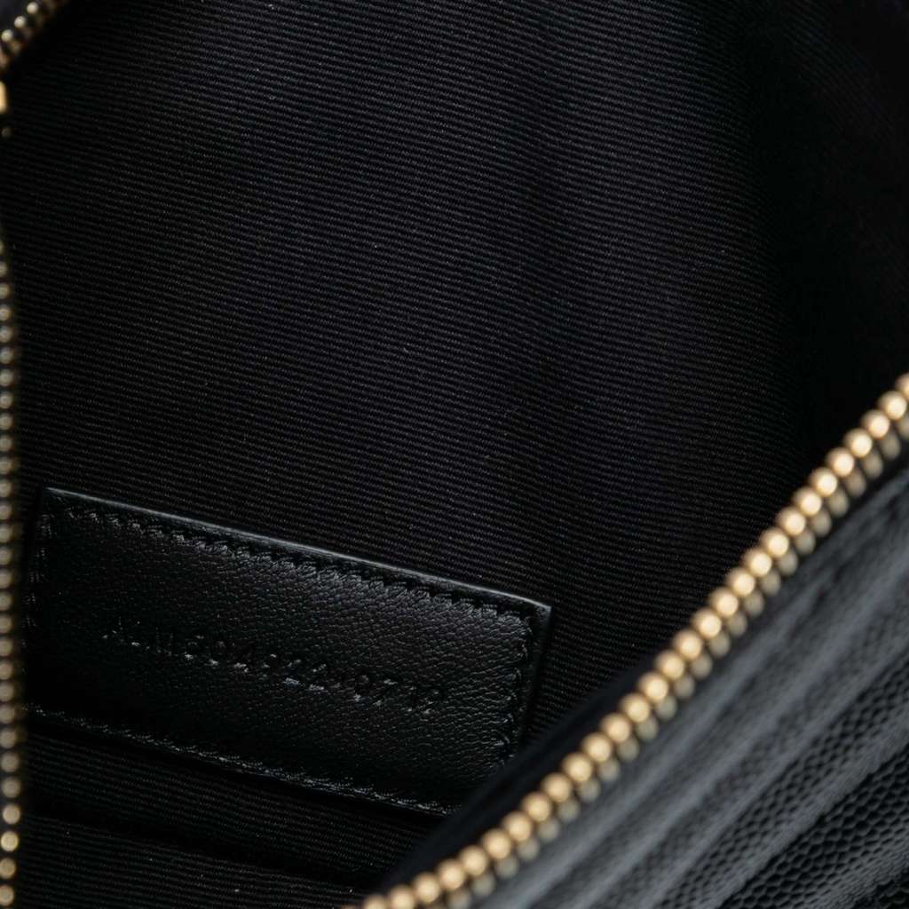 Saint Laurent Grain De Poudre Chevron Monogram Bill Pouch - Detail 1