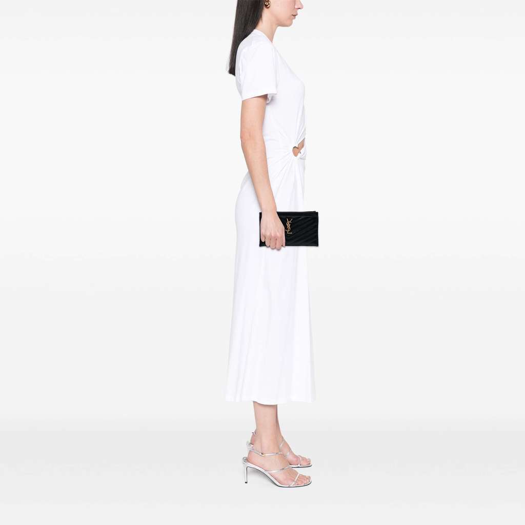 Saint Laurent Grain De Poudre Chevron Monogram Bill Pouch - Detail 2