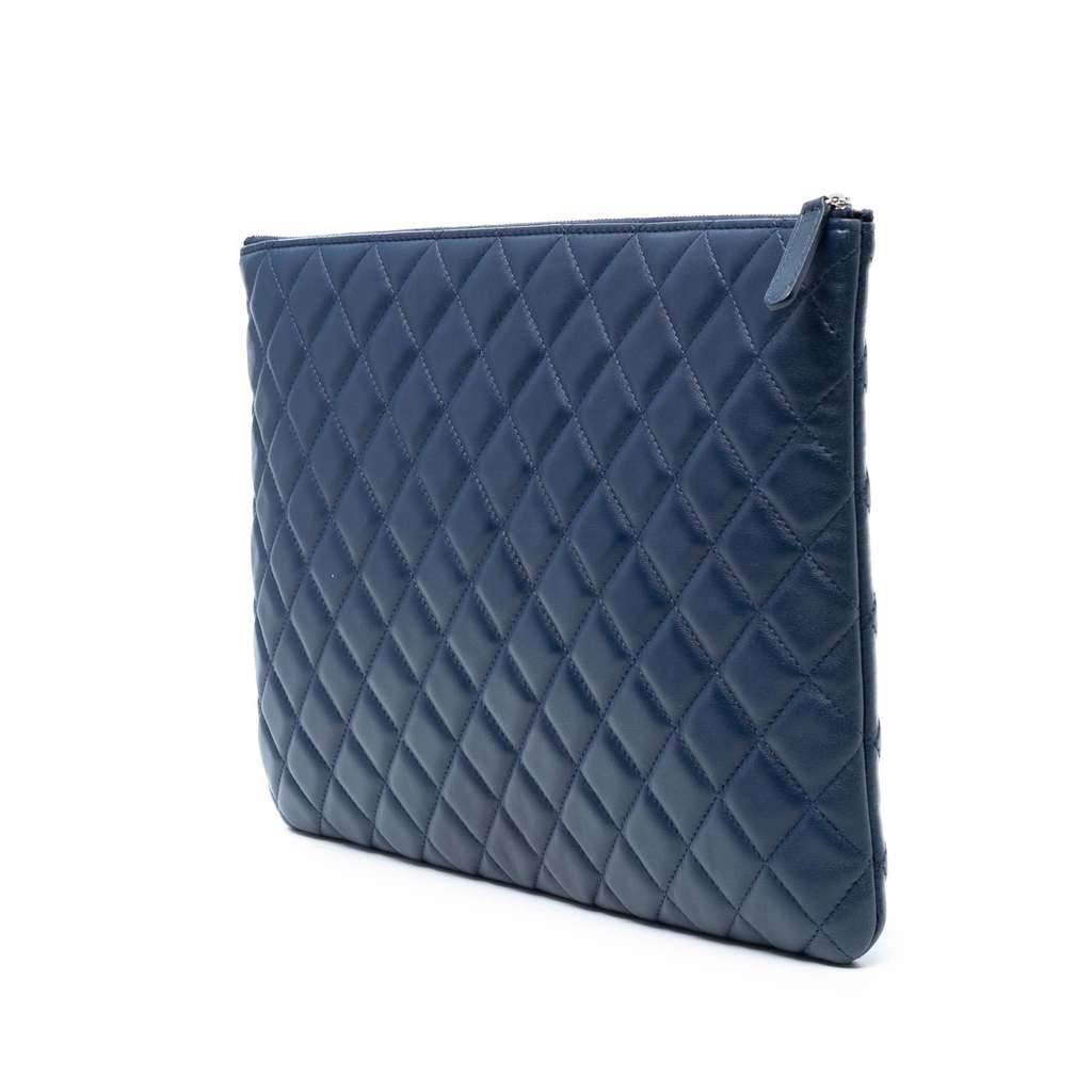 Chanel Large Quilted Lambskin O Case Clutch - Back view