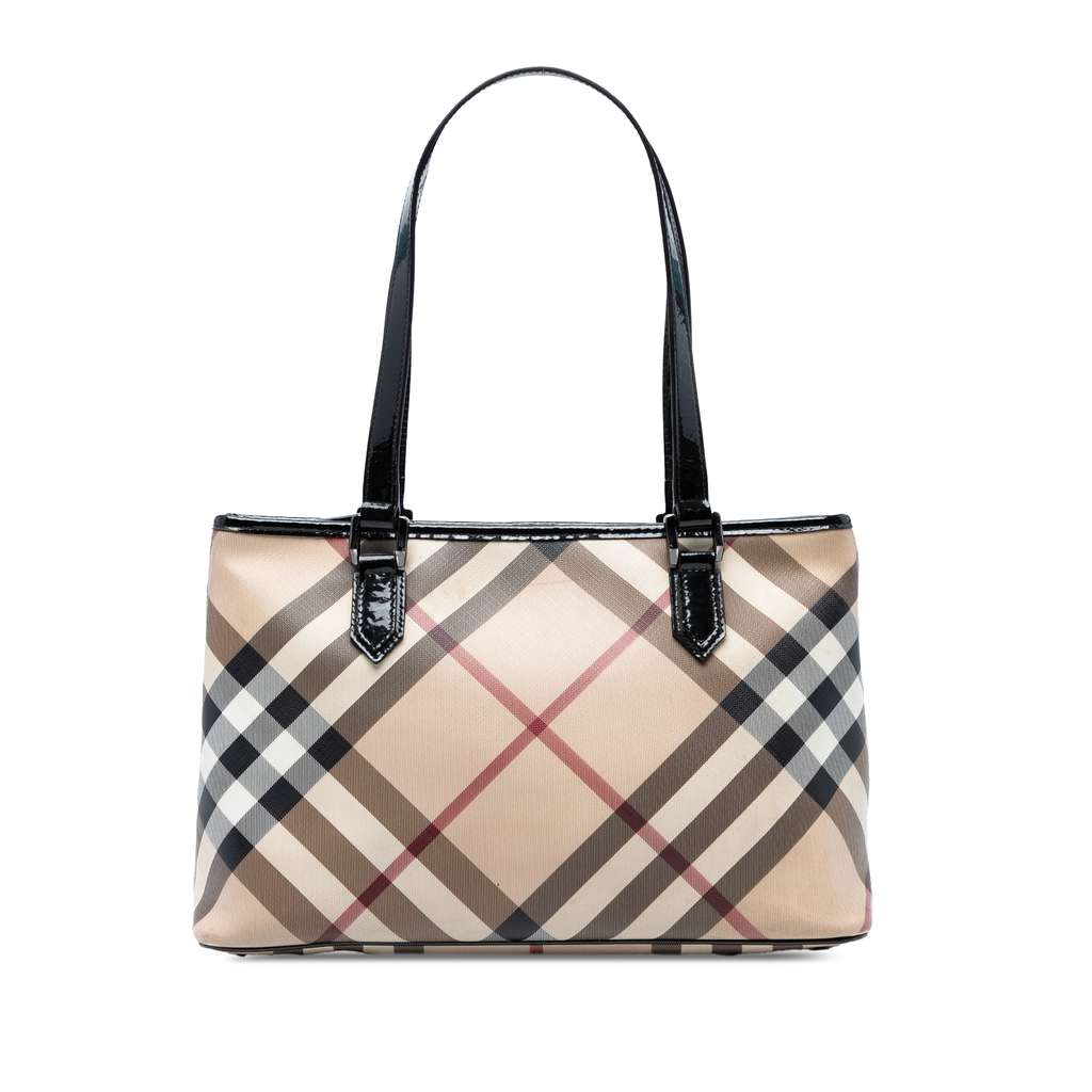 Burberry Supernova Check Coated Canvas Tote