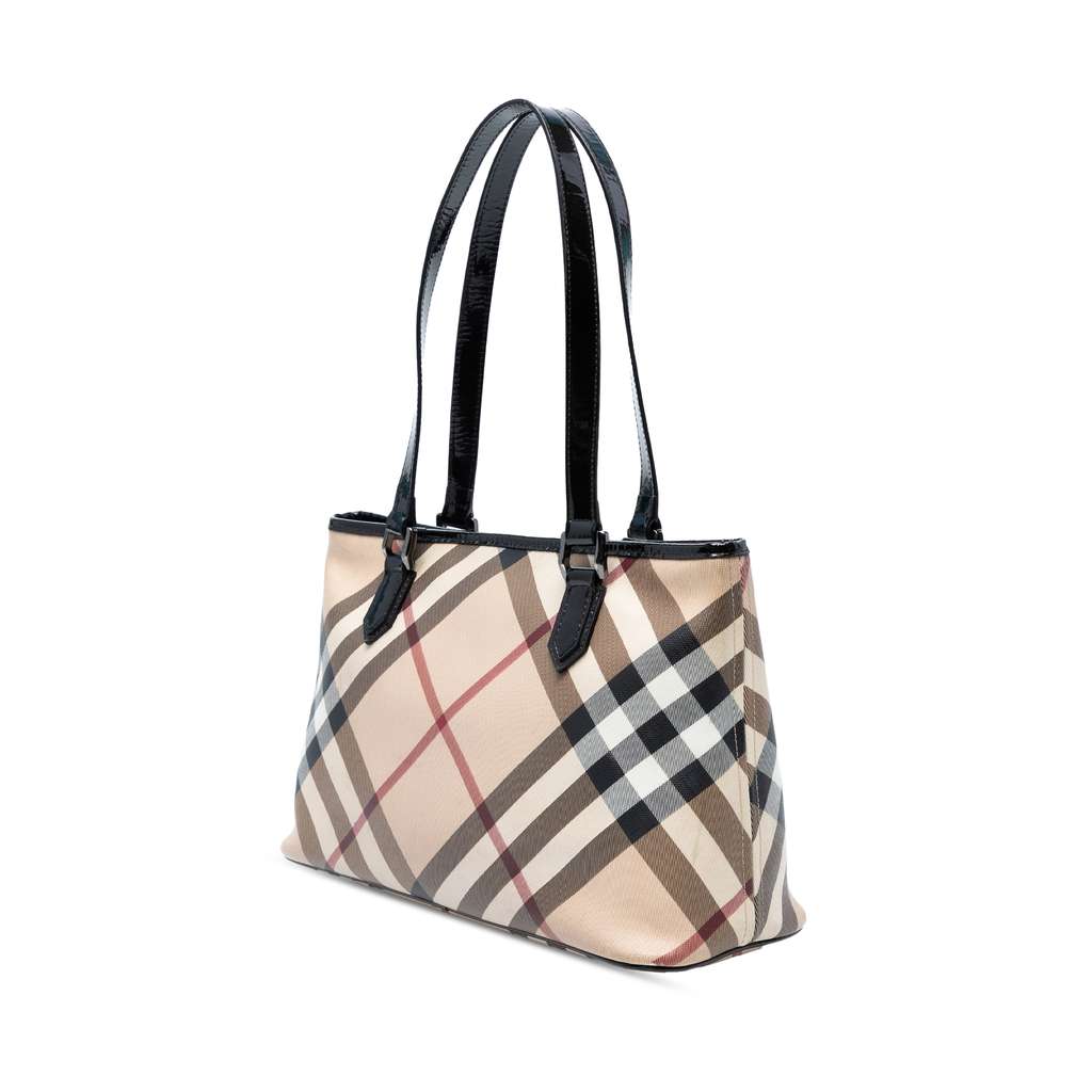 Burberry Supernova Check Coated Canvas Tote - Back view