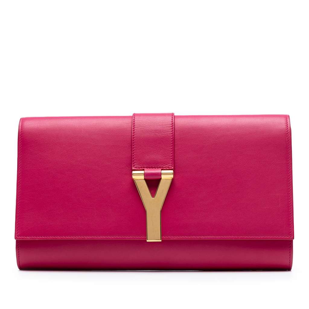 Saint Laurent Leather Chyc Ligne Clutch