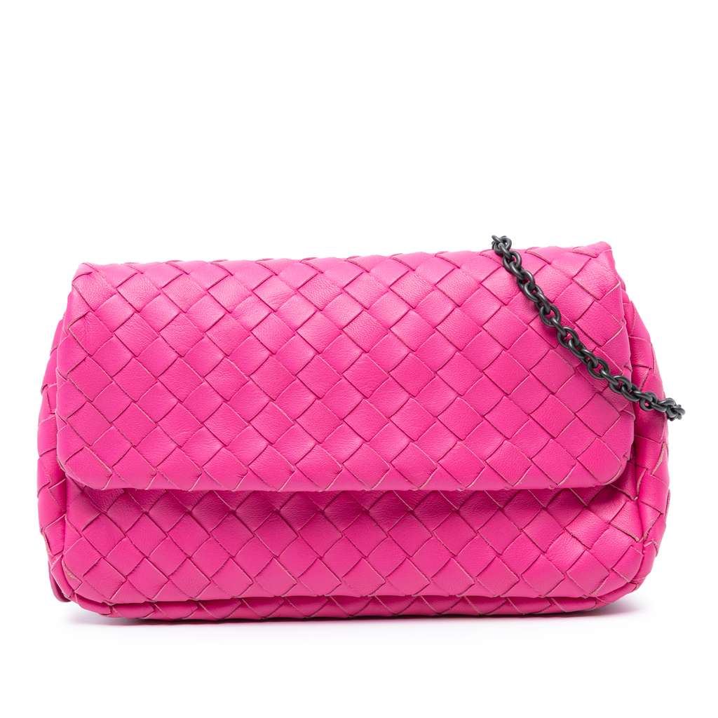 Bottega Veneta Mini Nappa Intrecciato Expandable Chain Flap Crossbody