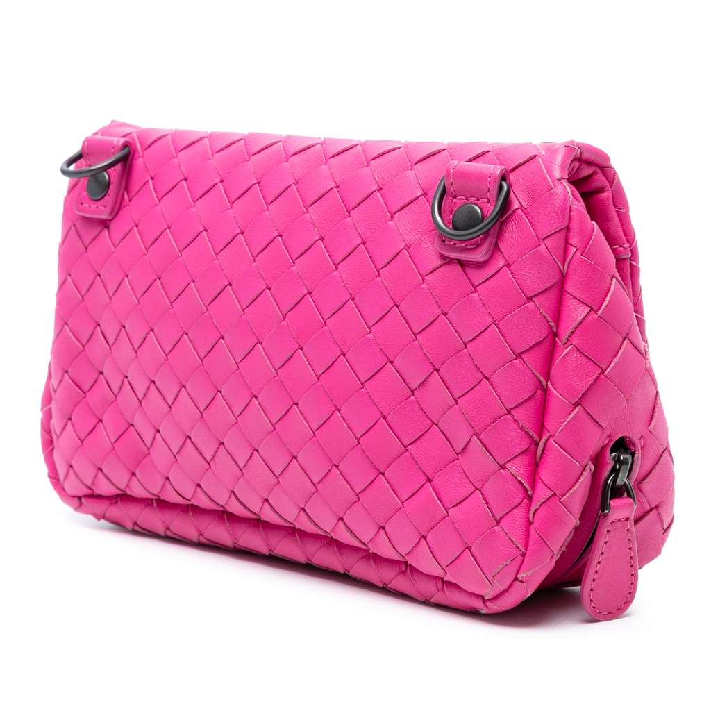 Bottega Veneta Mini Nappa Intrecciato Expandable Chain Flap Crossbody - Back view