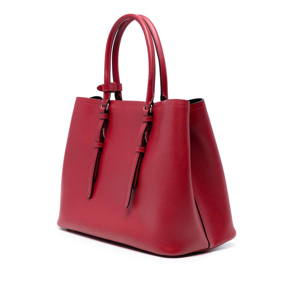 Prada Medium Saffiano Cuir Double Handle Satchel - Back view