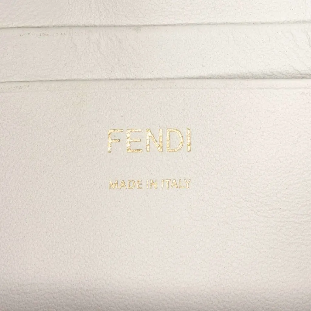 Fendi Mini Zucca Embossed Leather Baguette Satchel White Leather Very good - Box View
