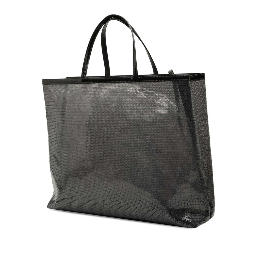 Prada Large Sequined Mesh Logo Tote - Back view