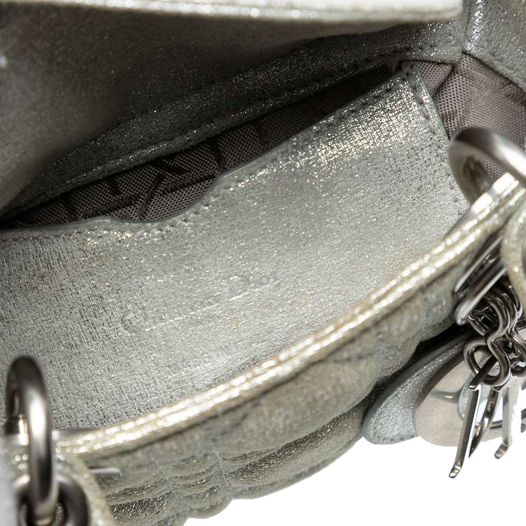Dior Micro Metallic Calfskin Cannage Lady Dior - Side view