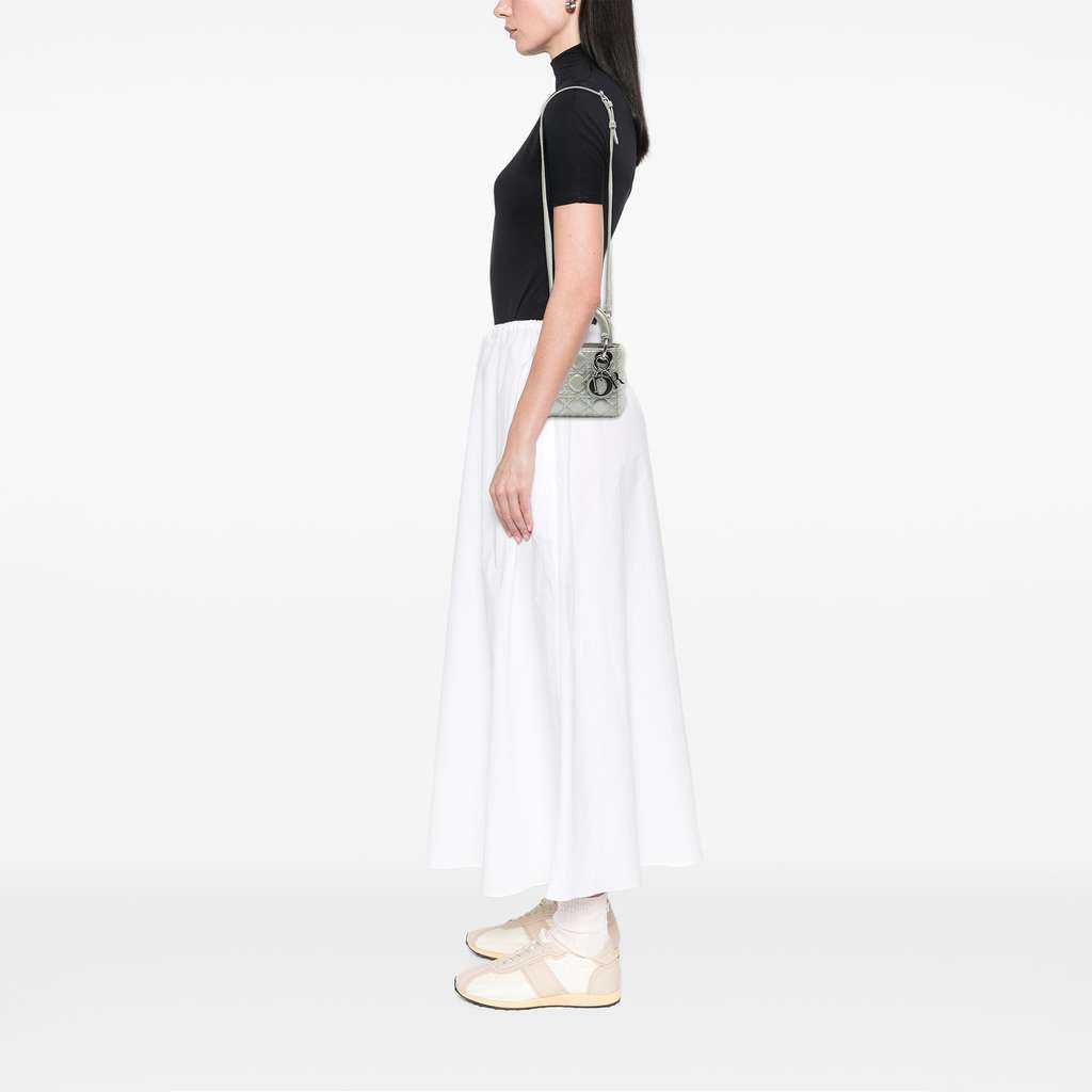 Dior Micro Metallic Calfskin Cannage Lady Dior - Detail 2