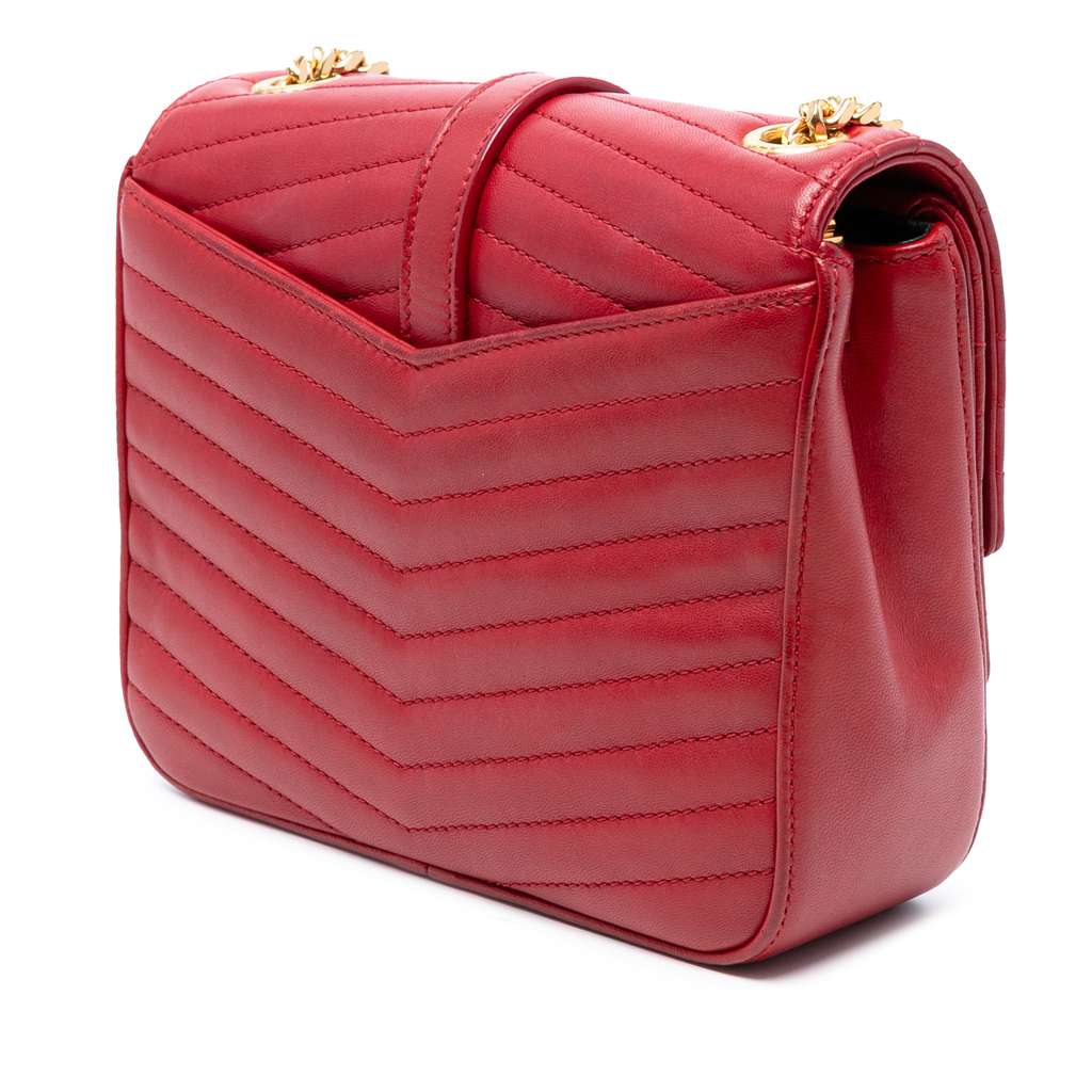 Saint Laurent Small Chevron Lambskin Monogram Sulpice Bag - Back view