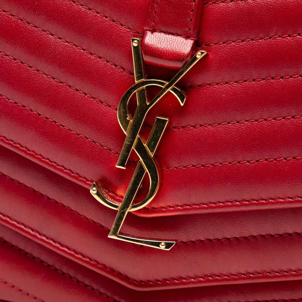 Saint Laurent Small Chevron Lambskin Monogram Sulpice Bag - Detail 1