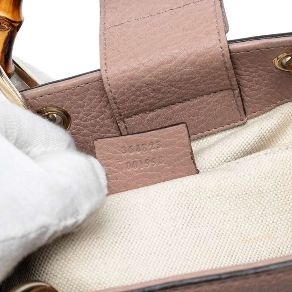Gucci Mini Calfskin Bamboo Shopper Satchel - Detail 1
