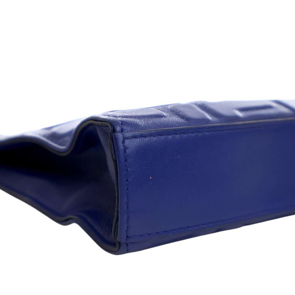 Fendi FF 1974 Embossed Leather Clutch - Image 10