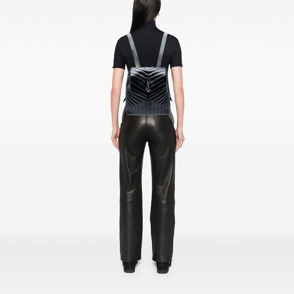 Saint Laurent Medium Matelasse Leather Monogram LouLou Backpack - Detail 2
