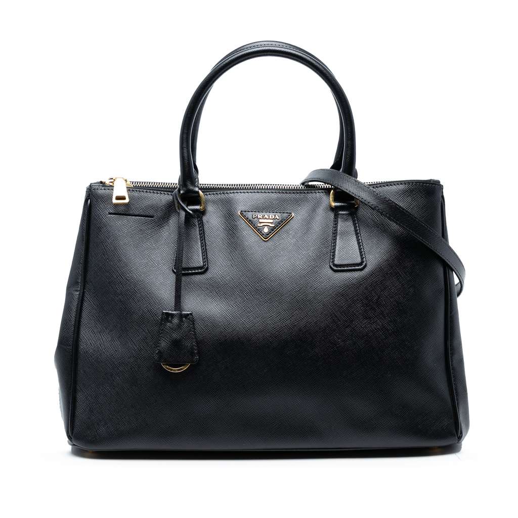 Prada Medium Saffiano Lux Galleria Double Zip Satchel