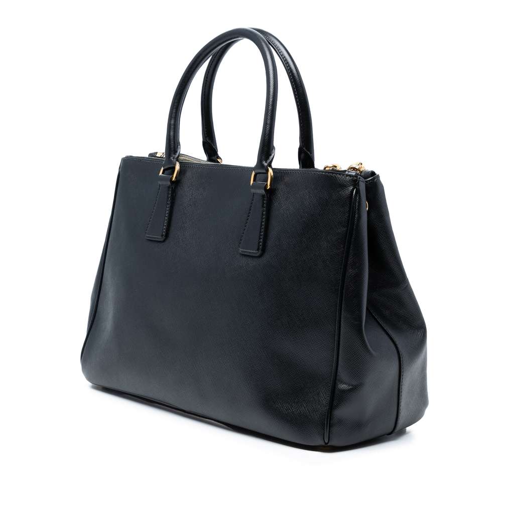 Prada Medium Saffiano Lux Galleria Double Zip Satchel - Back view
