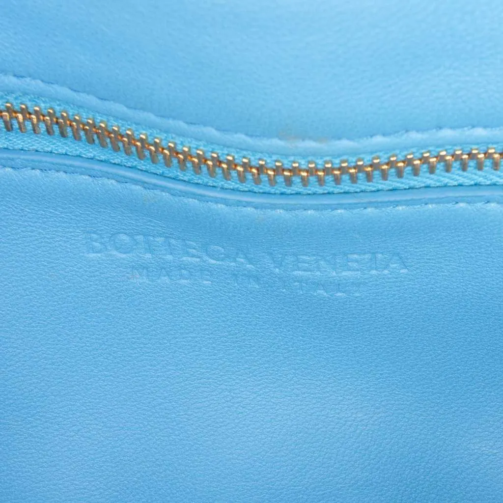 Bottega Veneta Nappa Intrecciato Padded Chain Cassette Satchel Blue Leather Good - Box View