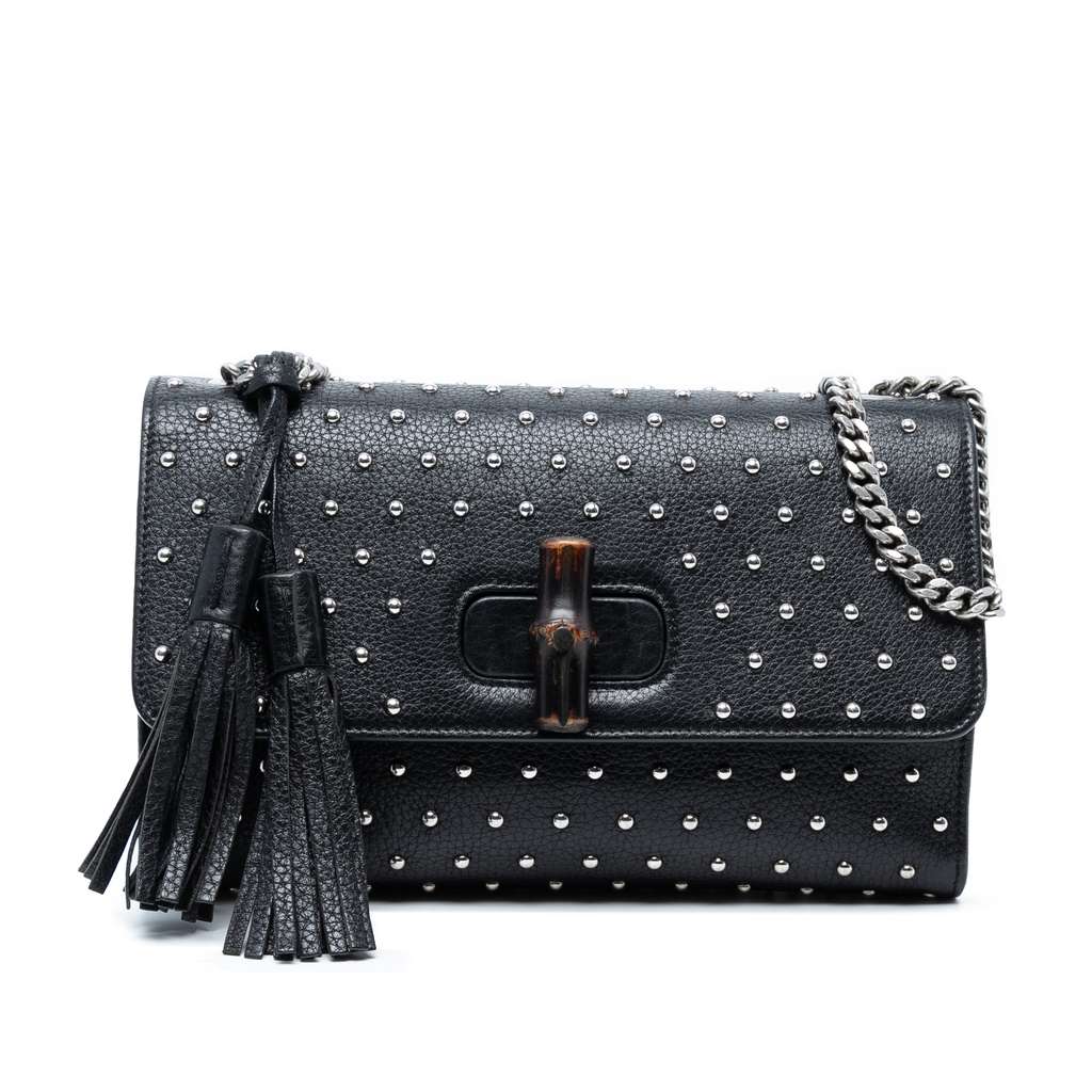 Gucci Medium Studded Leather Miss Bamboo Crossbody