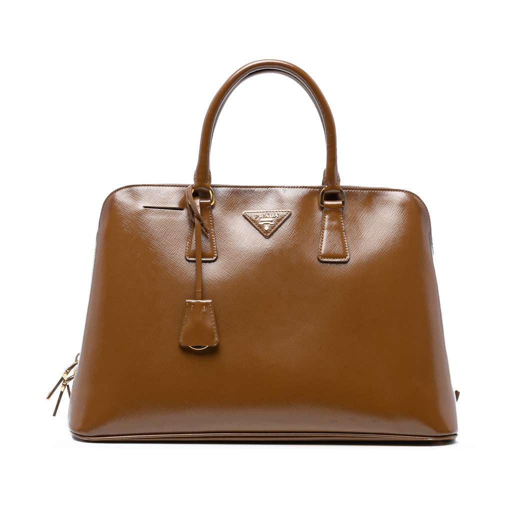 Prada Large Saffiano Vernice Promenade Satchel