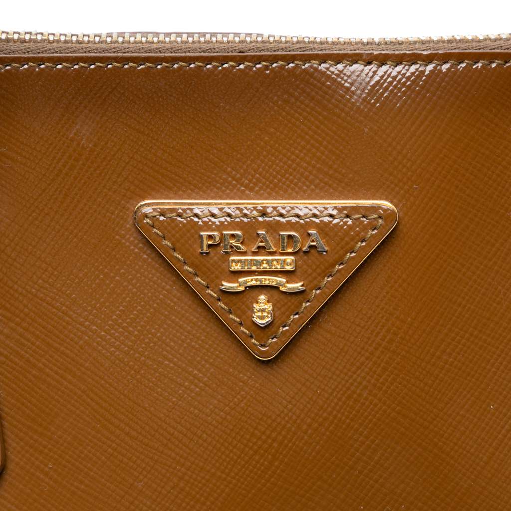 Prada Large Saffiano Vernice Promenade Satchel - Side view