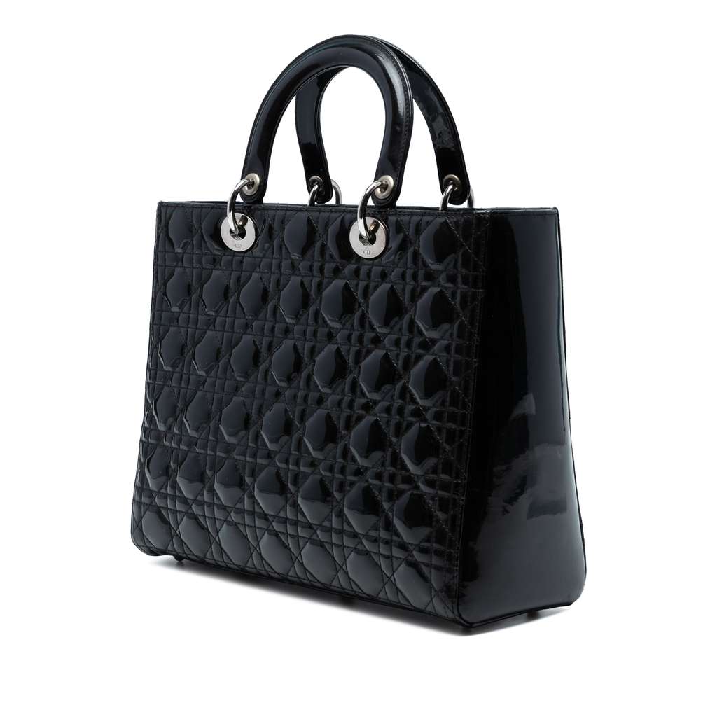 Dior Large Patent Cannage Lady Dior - Back view