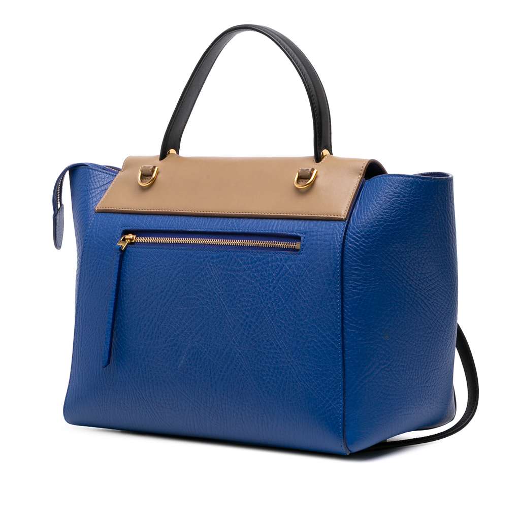 Celine Mini Tricolor Grained Calfskin Belt Bag - Back view