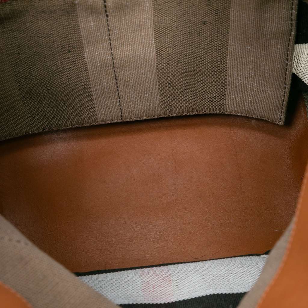 Burberry Medium Mega Check Canvas and Calfskin Chevron Ashby Bucket - 4